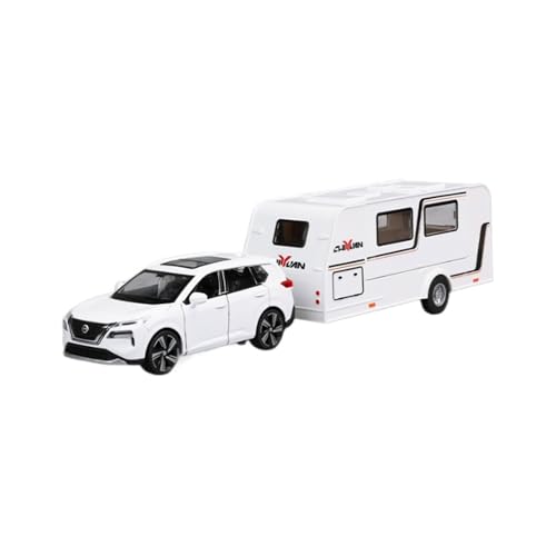 HUGGES 1 32 für Nissan Jijun Trailer RV Simulation Legierung Auto Modell Dekoration Sammlung Souvenir Schreibtisch Dekoration Spielzeug Jungen(White) von HUGGES