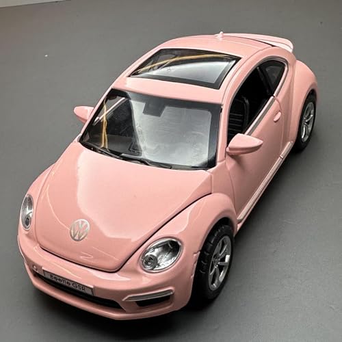 HUGGES 1 32 für Volkswagen Beetle GSR Simulation Legierung Auto Modell 15CM Dekoriert Schreibtisch Souvenir Spielzeug Sammlung Für Männer Jungen(Pink) von HUGGES