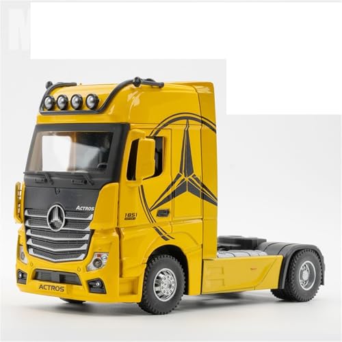 HUGGES 1 36 für Mercedes Truck Tow Head Simulation Legierung Auto Modell 17,5 cm Dekoriert Schreibtisch Souvenir Spielzeug Sammlung Für Männer Jungen(Yellow) von HUGGES