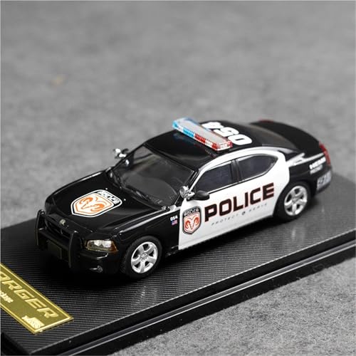 HUGGES 1 64 für Dodge Charger Polizeiauto Simulation Legierung Auto Modell Sammlung Display Schreibtisch Dekoration Für Männer Erwachsene Geschenke von HUGGES