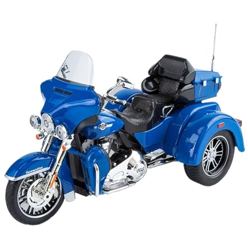 HUGGES 1 9 für Harley-Davidson Dreirad Legierung Spielzeug Modell Ornament 7,7 "Schreibtisch Dekoration Sammlung für Gedenken an die Jungen und Mädchen(Blue) von HUGGES