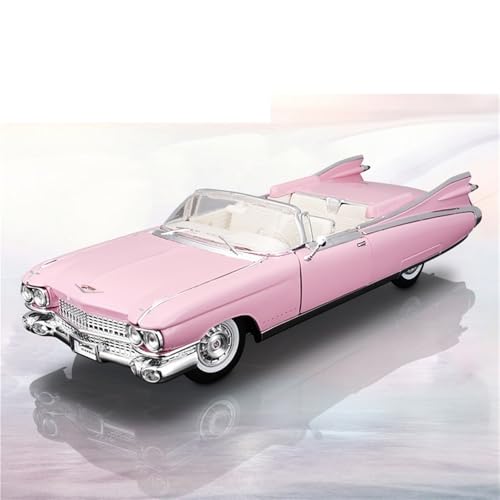 HUGGES 1:18 für Cadillac Eldorado Biarritz 1959 Metall Auto Modell Rosa Klassische Auto Dekoration 32CM Schreibtisch Sammlung Geschenk von HUGGES