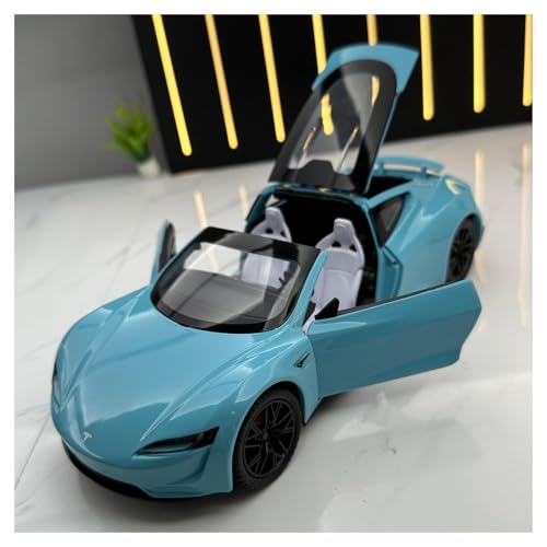 HUGGES 1:24 für Tesla Roadster Cabrio Auto Modell Dekoration Toy Boy Sammlung 20CM Dekorative Schreibtisch von HUGGES