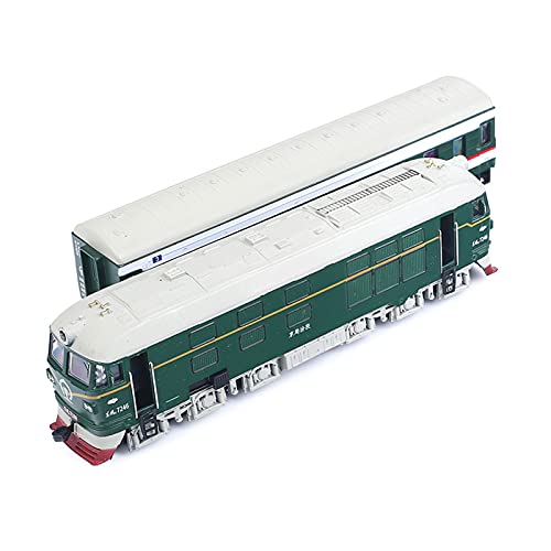 HUGGES 1:87 Für Simulation Druckgusslegierung Akustische Belastbarkeit Leichte Diesellokomotive Modell Jungen Mädchen Geschenk(Grün) von HUGGES