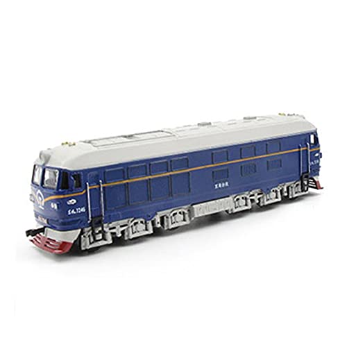 HUGGES 1:87 Für Simulation Druckgusslegierung Diesellokomotive Modell Kinder Sound Und Leichtes Zugspielzeug(Blau) von HUGGES