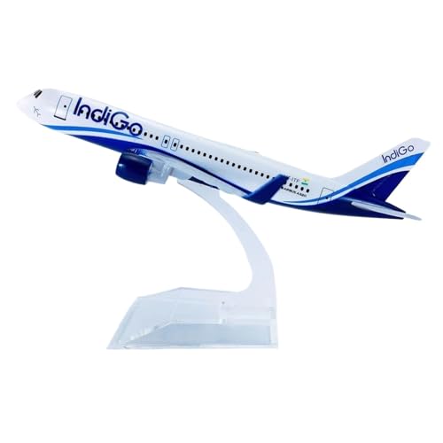 HUGGES Flugzeugmodell, 16 cm, Legierungssimulation, geeignet für Indien, Luftfahrt, geeignet für Airbus A320, Miniatur-Tischverkleidung, weiß von HUGGES