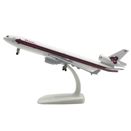 HUGGES Flugzeugmodell, geeignet für Thai Airways, geeignet für Mcdonnell Douglas MD-11, Nachbildung, Miniatur-Schreibtischdekoration aus Legierung, 20 cm von HUGGES