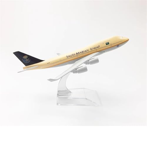 HUGGES Flugzeugmodell Für Saudi Airlines Für Boeing 747 Simulation Passagierflugzeug Legierung Miniatur Statische Dekoration Schreibtisch Spielzeug Sammlung Memorial Jungen 6,3 Zoll von HUGGES