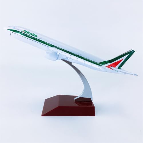 HUGGES Flugzeugmodell für Alitalia für B777-200 Replik-Schreibtisch in Grün dekoriert 16CM Sammlung Souvenir-Spielzeug für Männer und Frauen von HUGGES