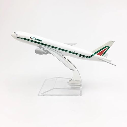 HUGGES Flugzeugmodell für Alitalia für Boeing 777, Simulationsflugzeug, Legierung, statische Dekoration, Schreibtisch-Spielzeugsammlung, 6,3 Zoll, Memorial Boys von HUGGES