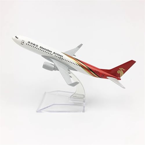 HUGGES Flugzeugmodell für Shenzhen Airlines Boeing 737, Simulationsflugzeug, Legierung, statisch, Dekoration, Schreibtischspielzeug, Sammlung, Souvenir, Jungen, 16 cm von HUGGES