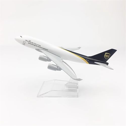 HUGGES Flugzeugmodell für UPS-Frachtflugzeuge für Boeing 747, Simulation von Passagierflugzeugen, Legierung, statische Dekoration, Schreibtischspielzeug, Sammlung, Souvenir, Jungen, 16 cm von HUGGES