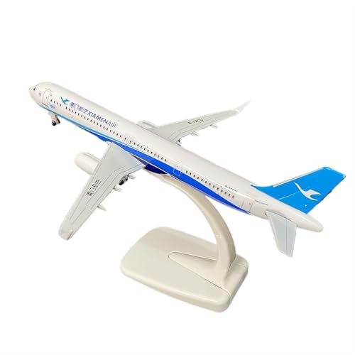 HUGGES Flugzeugmodell für Xiamen Airlines Airbus 321, Spielzeugflugzeug aus Legierung, dekorierter statischer Schreibtisch, 20 cm, Sammlung erinnert an Männer und Frauen von HUGGES