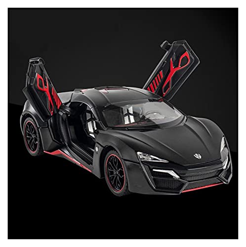 HUGGES Für 1 24 Simulation Druckgusslegierung LYKAN Hypersport Sound Und Licht Rennmodell Kinder Geschenkdekoration(Schwarz) von HUGGES