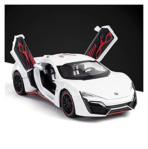 HUGGES Für 1 24 Simulation Druckgusslegierung LYKAN Hypersport Sound Und Licht Rennmodell Kinder Geschenkdekoration(Weiß) von HUGGES