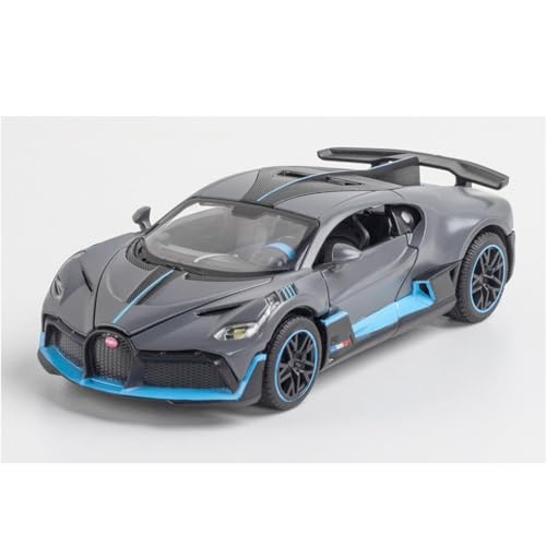 HUGGES Für Bugatti DIVO Sportwagen-Simulationslegierungsmodell 14,5 cm Schreibtisch Grau Dekoration Souvenir Spielzeugauto Für Männer Und Frauen von HUGGES