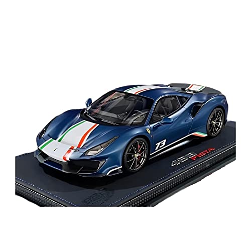 HUGGES Für Ferrari 488 1 18 Mattblau Limitiertes Harz Sportwagen Modell Geschenke Souvenir Dekoration Display von HUGGES