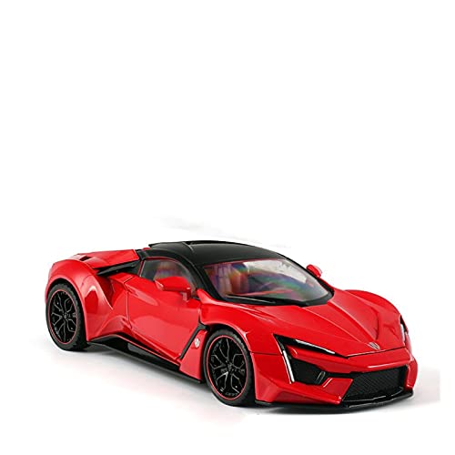 HUGGES Für Lycan 1 24 Simulation Simulation Simulation Legierung Sound Und Licht Pull Back Sport Car Model Spielzeugsammlung(Rot) von HUGGES