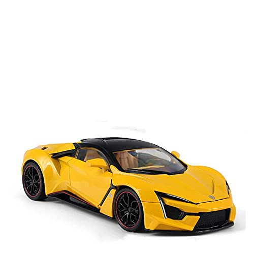 HUGGES Für Lycan 1 24 Simulation Simulation Simulation Legierung Sound Und Licht Pull Back Sport Car Model Spielzeugsammlung(Yellow) von HUGGES