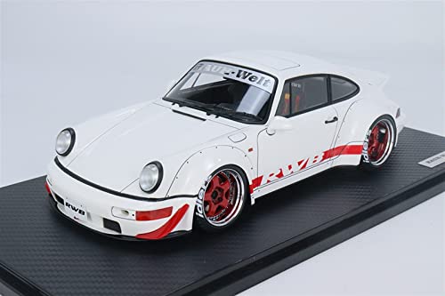 HUGGES Für RWB 964 White Ducktail IG2462 Wide Body Modified Resin Car Model 1 18 von HUGGES