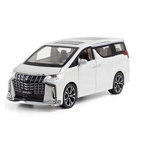 HUGGES Für Toyota Alphard MPV 1 24 Metalllegierungsdruckguss-Automodell Mit Soundlicht Für Display-Ornamente(Weiß) von HUGGES