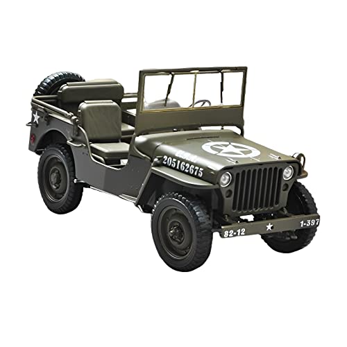 HUGGES Für WWII Willys Jeep 1 18 Legierung Simulation Automodell Sammlerstücke Souvenir Ornamente Display(B) von HUGGES