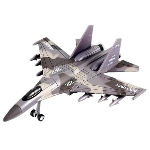 HUGGES Modellflugzeug 19CM für Su35 Camouflage Lila Legierung Kampfjet Sound & Licht Bumerang Militär Metall Modell Display von HUGGES