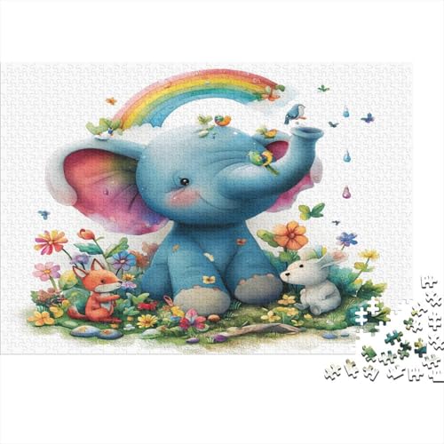 Cartoon Elefant Puzzlespiel 1000 Teile Für Erwachsene, Einzigartige Kunstwerke Und Vorlage - Geburtstagsgeschenk - Spaßige Puzzles Mit Überraschung Von Puzzle in A Bag Puzzel 1000pcs (75x50cm) von HUHONGQI