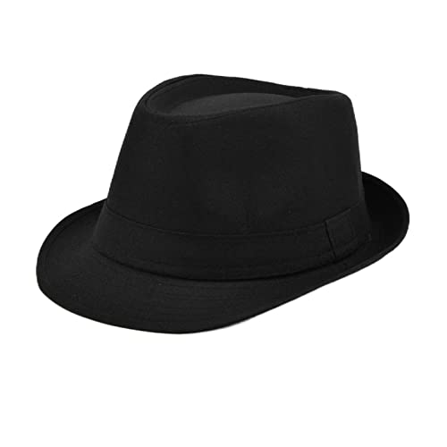 HUIFACAI Cowboyhut aus Filz, kleine Krempe, britischer Stil, Gentleman-Hut, Fedora, Filz, Weihnachten, Cosplay, lässiges Zubehör von HUIFACAI