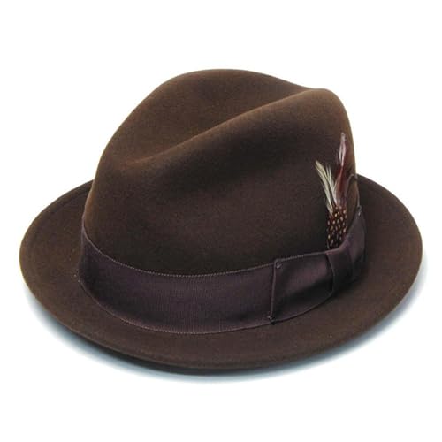 HUIFACAI Eleganter französischer Stil, Trilby-Hut, Damenhut, Karneval, Festival, formelle Versammlung, Federhut, Bandhut, Fedora-Hut für Damen von HUIFACAI