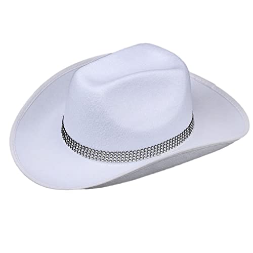 HUIFACAI Filzhut Cowboyhut breite Krempe Hut Damen Herren Halloween Cosplay Party Hut Kostüm Fedora Caps Kleidung Zubehör von HUIFACAI