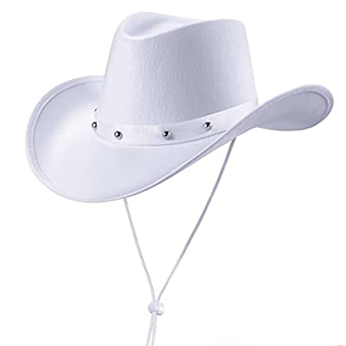 HUIFACAI Filzhut Cowboyhut breite Krempe Hut Damen Herren Halloween Cosplay Party Hut Kostüm Fedora Caps Kleidung Zubehör von HUIFACAI