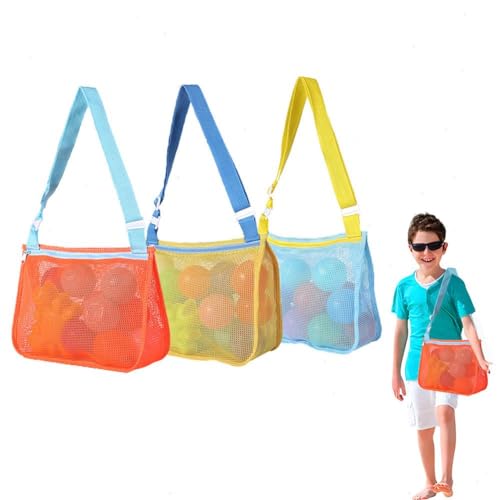 HUIIUH Netztasche für Strandspielzeug, Handtasche Sandmuschel- für, Aufbewahrung von Schwmzubehör, Geschenke für Jungen und Teenageralter, zur Aufbewahrung von von HUIIUH