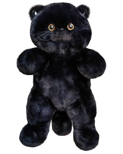 HUIJUFU Realistisches Katzenplüschtier, 45 cm, Kuscheltier, lebensechte ausgestopfte Katze, weiches Plüschtier, Peluche de Gato (Black) von HUIJUFU