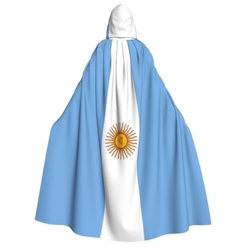 HUIKGIER Argentinische Flagge Druck Erwachsene Kapuzenumhang Männer Frauen Halloween Karneval Cosplay - Mittelalter Hexe Thema von HUIKGIER