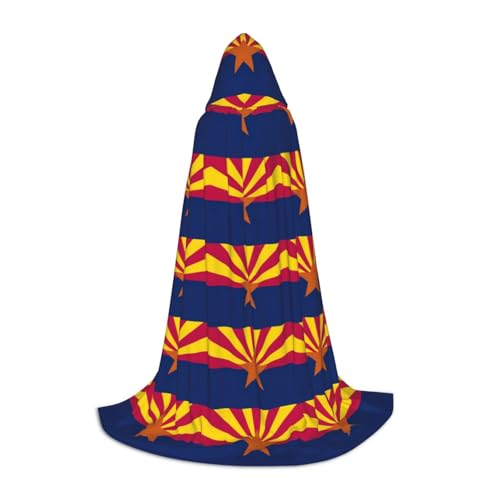 HUIKGIER Arizona State Flag Print Hooded Cape Halloween Cloak, Cosplay Costume Accessory, Witch Cape Themed Parties von HUIKGIER