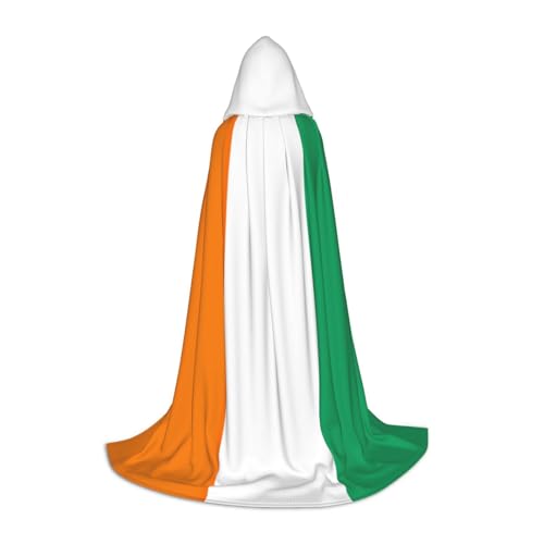 HUIKGIER Cape d'Ivoire Flagge Côte d'Ivoire Print Kapuzenumhang Halloween Umhang Cosplay Kostüm Zubehör Hexenumhang Mottopartys von HUIKGIER