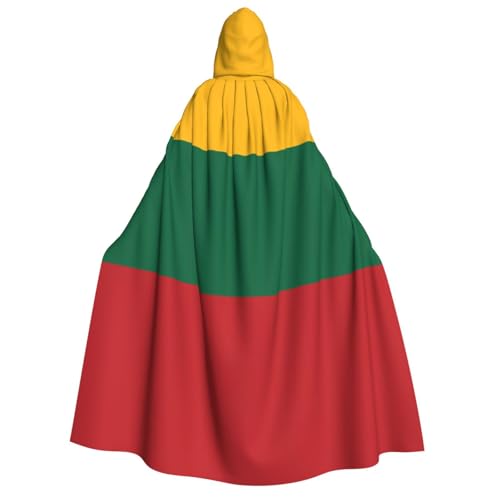 HUIKGIER Flagge Litauens Druck Erwachsene Kapuzenumhang Herren Damen Halloween Karneval Cosplay - Mittelalter Hexe Thema von HUIKGIER