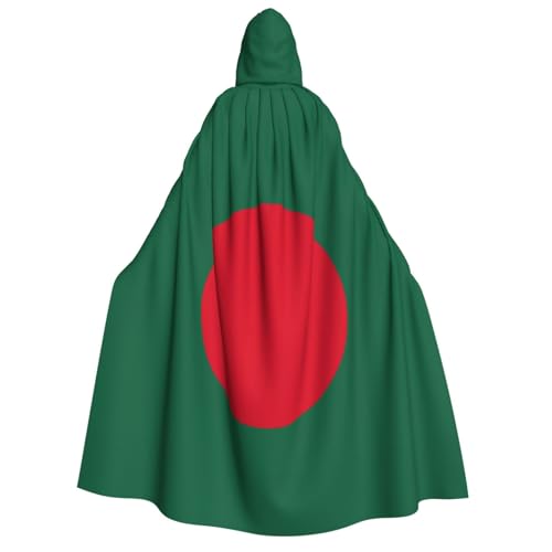 HUIKGIER Flagge von Bangladesch Druck Erwachsene Kapuzenumhang Männer Frauen Halloween Karneval Cosplay - Mittelalter Hexe Thema von HUIKGIER