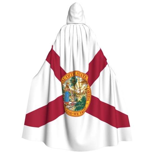 HUIKGIER Flagge von Florida Druck Erwachsene Kapuzenumhang Männer Frauen Halloween Karneval Cosplay - Mittelalter Hexe Thema von HUIKGIER