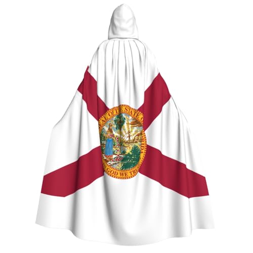 HUIKGIER Flagge von Florida Druck Erwachsene Kapuzenumhang Männer Frauen Halloween Karneval Cosplay - Mittelalter Hexe Thema von HUIKGIER