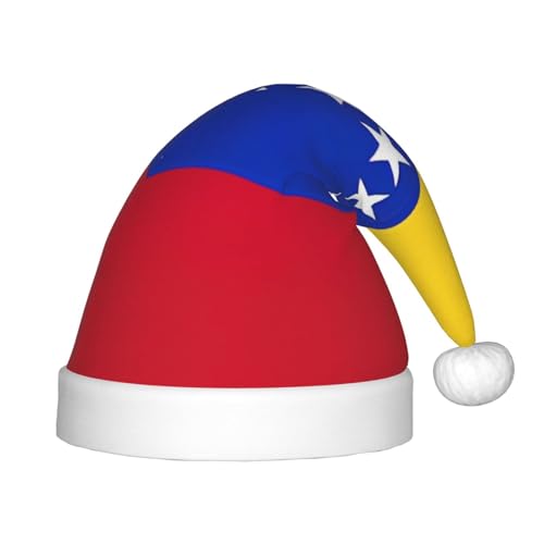 HUIKGIER Flagge von Venezuela, Weihnachtsmannmütze, Unisex, Weihnachts-Stirnbänder für den Außenbereich, Weihnachtsfeier, Geschenk von HUIKGIER