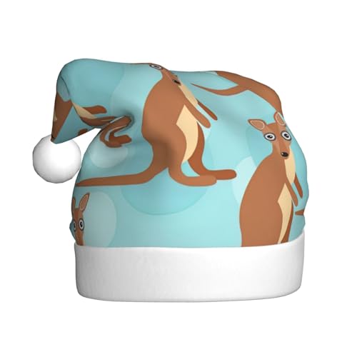 HUIKGIER Funny For Kangaroo Zoo Print Christmas Hat For Adult Funny Christmas Beanie Christmas Accessories And Costumes von HUIKGIER