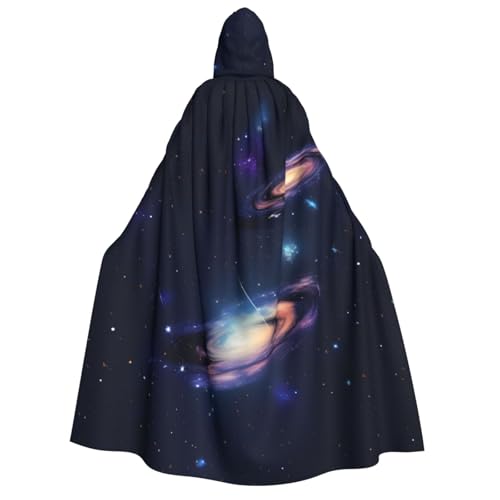 HUIKGIER Galaxy In The Universe Print Erwachsene Kapuzenumhang Männer Frauen Halloween Karneval Cosplay - Mittelalter Hexe Thema von HUIKGIER