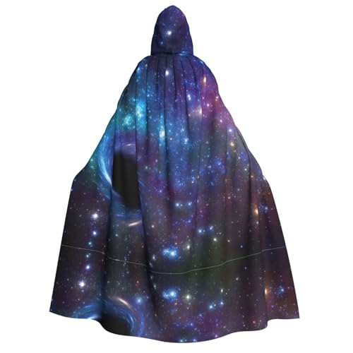 HUIKGIER Galaxy Print Erwachsene Kapuzenumhang Herren Damen Halloween Karneval Cosplay - Mittelalter Hexe Thema von HUIKGIER