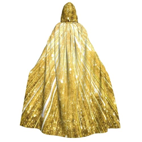 HUIKGIER Gold Bling Print Erwachsene Kapuzenumhang Männer Frauen Halloween Karneval Cosplay - Mittelalter Hexe Thema von HUIKGIER