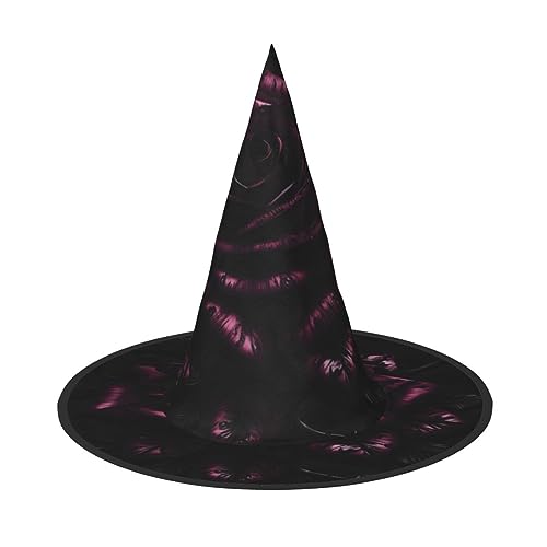 HUIKGIER Gothic Rose Print Karneval Halloween Hexenhut Faltbarer Hut für Damen Herren Party Dekorationen Cosplay von HUIKGIER