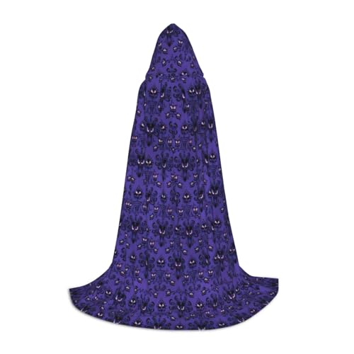 HUIKGIER Haunted Mansions Print Hooded Cape Halloween Cloak, Cosplay Costume Accessory, Witch Cape Themed Parties von HUIKGIER