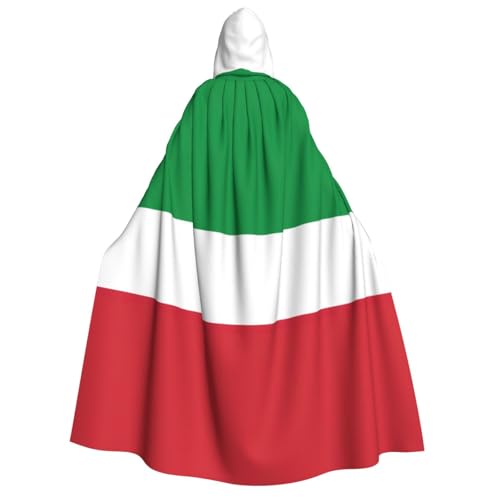 HUIKGIER Italienischer Flaggen-Druck, Erwachsene, Kapuzenumhang, Herren, Damen, Halloween, Karneval, Cosplay, Mittelalterliches Hexen-Thema von HUIKGIER