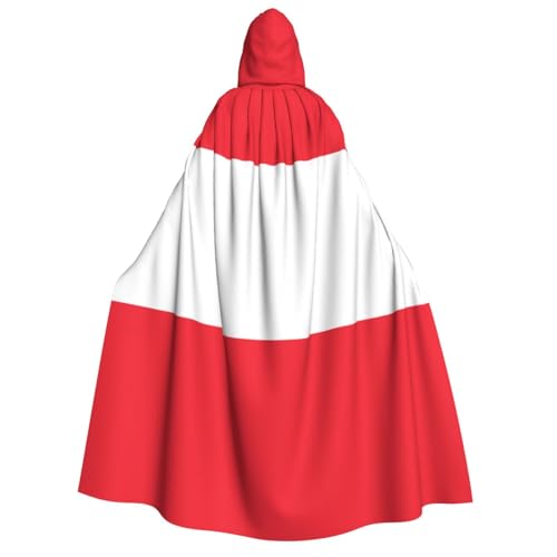 HUIKGIER Österreichische Flagge Druck Erwachsene Kapuzenumhang Männer Frauen Halloween Karneval Cosplay - Mittelalter Hexe Thema von HUIKGIER